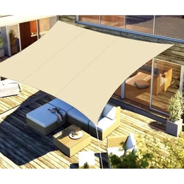 Négyszög alakú napvitorla 4 x 3 m - Bézs