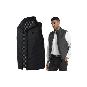 Fűthető mellény, unisex, XL-es méretben, USB-n tölthető, 3 fűtési szint, 9 zónás, fekete színben