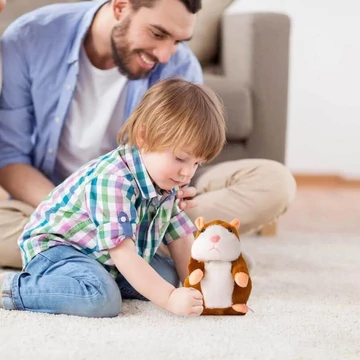 CuteVoice hangutánzó beszélő plüss hörcsög barna színben
