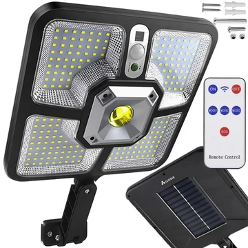 Napelemes 220 LED-es utcalámpa távirányítóval