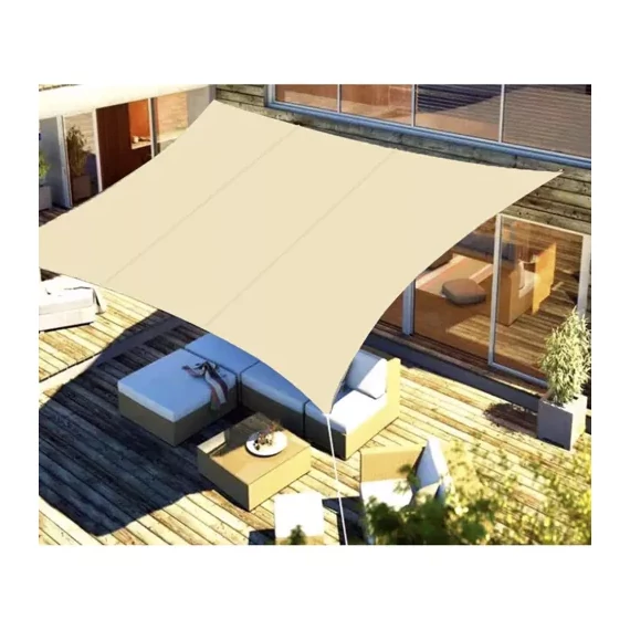 Négyszög alakú napvitorla 4 x 3 m - Bézs