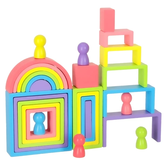 Szivárvány oktatási fakockák - Montessori módszer