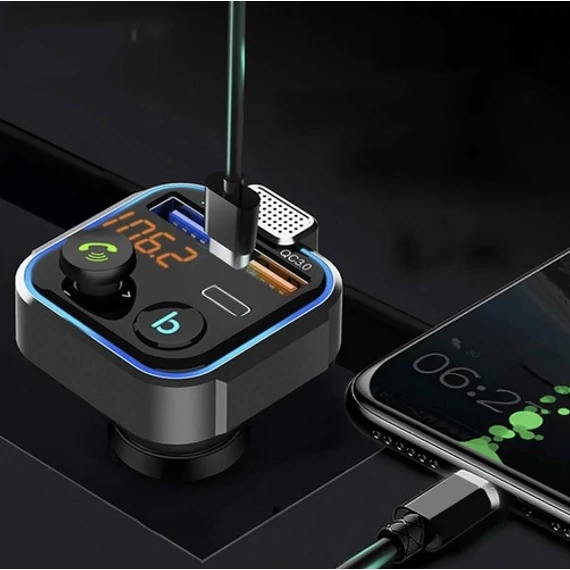 Bluetooth FM Transzmitter Autós Töltő – Kiváló Hangminőség és Gyors Töltés