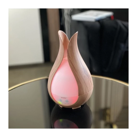 Ultrahangos párásító és aromadiffúzor LED éjszakai fénnyel, illóolajjal, távirányítóval - 200ml