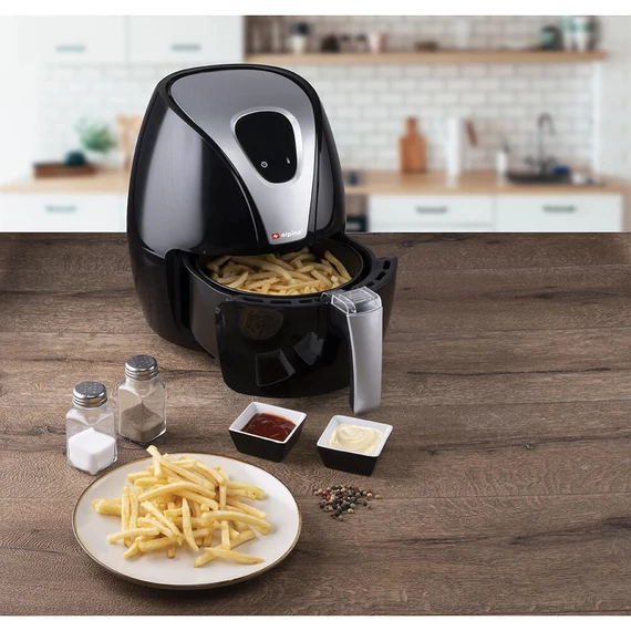 Alpina hőlégkeveréses fritőz/légsütő digitális kijelzővel - 2,8 liter kapacitás 1300 W teljesítmény