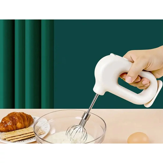 Vezeték nélküli akkumulátoros kézi mixer fehér színben