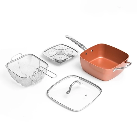 Copper FryPan 4in1 szögletes tapadásmentes serpenyő