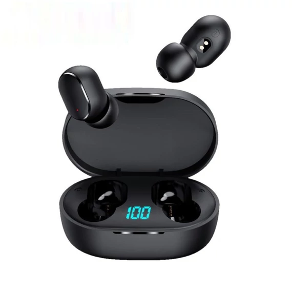 E6S TWS vezeték nélküli bluetooth headset - töltöttség visszajelzővel a töltőtokban