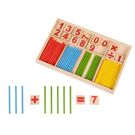 Fa matematikai számolópálca gyerekeknek - fejlesztőjáték