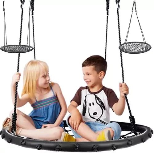 Fészekhinta, fekete kötélhálóval - 100 cm átmérő