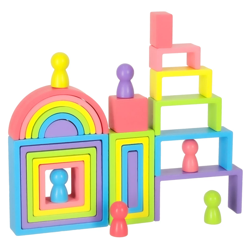 Szivárvány oktatási fakockák - Montessori módszer
