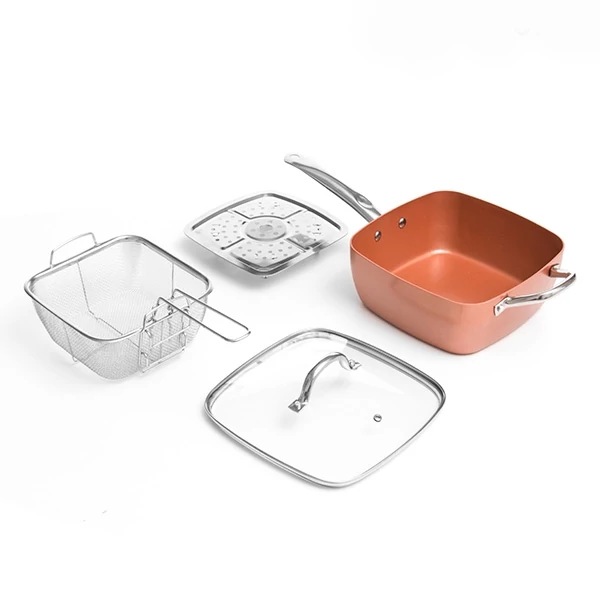 Copper FryPan 4in1 szögletes tapadásmentes serpenyő