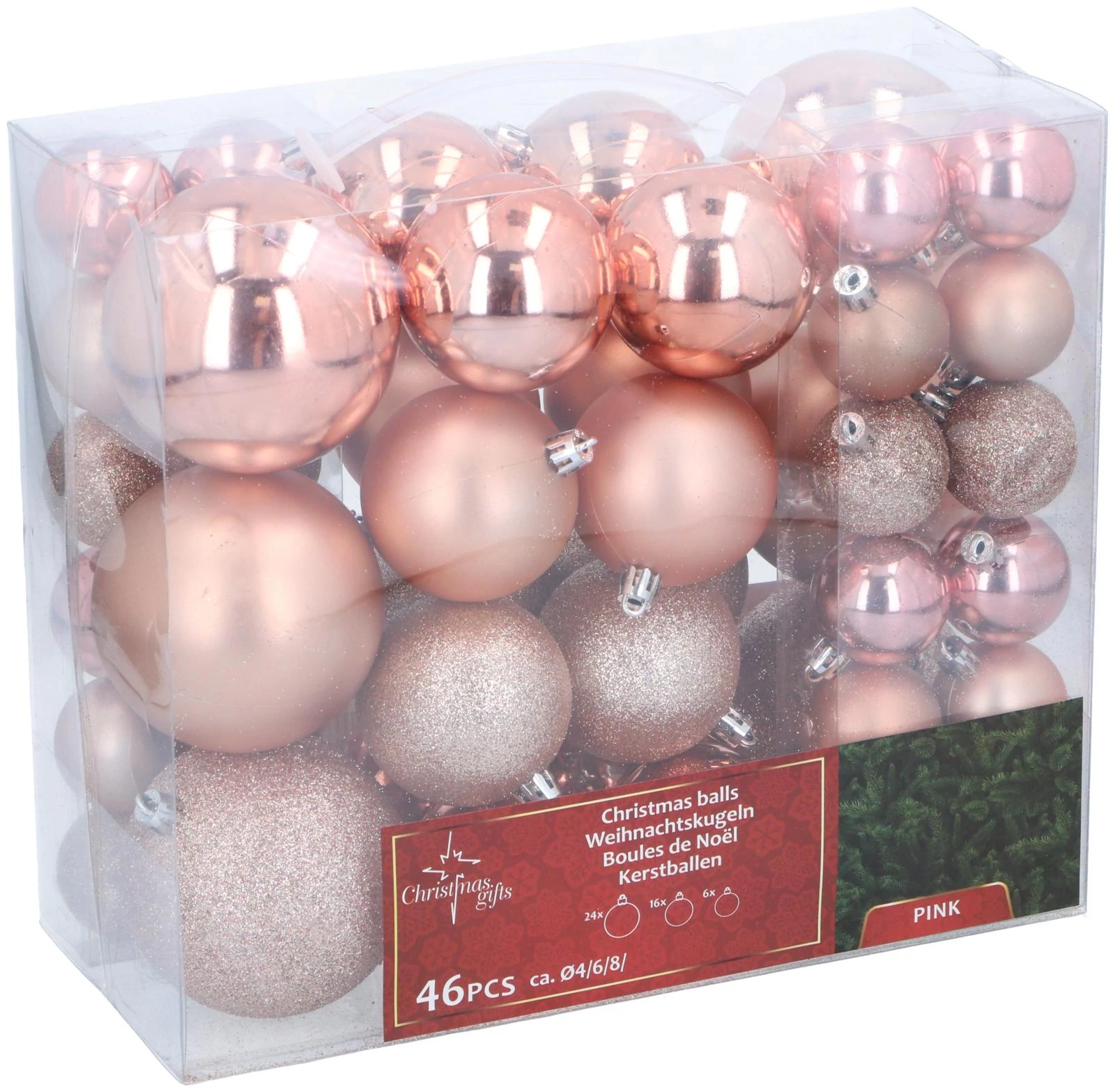 Karácsonyfadísz szett 46 db-os - Rosegold színű